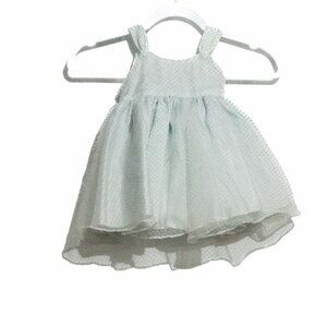 Baby Club Girls White Polyester Tulle Dress Layered Lace Sleeveless 18M